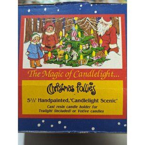The Magic of Candlelight Christmas Follies Handpainted Holiday Candle Holder